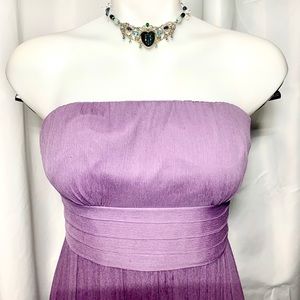 J Crew SILK Strapless Bridesmaid Lavender Prom Cocktail Gown Evening Party